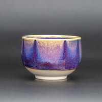 Image 2 of Magenta Flambé Waves - Teabowl