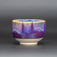 Image 3 of Magenta Flambé Waves - Teabowl