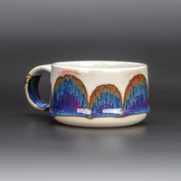 Image 3 of Blue Rainbow/Rust Arches - Low Mug