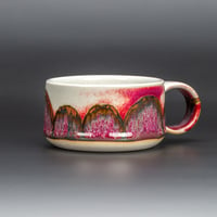 Image 3 of Blushed Magenta Flambé/Rust Arches - Low Mug