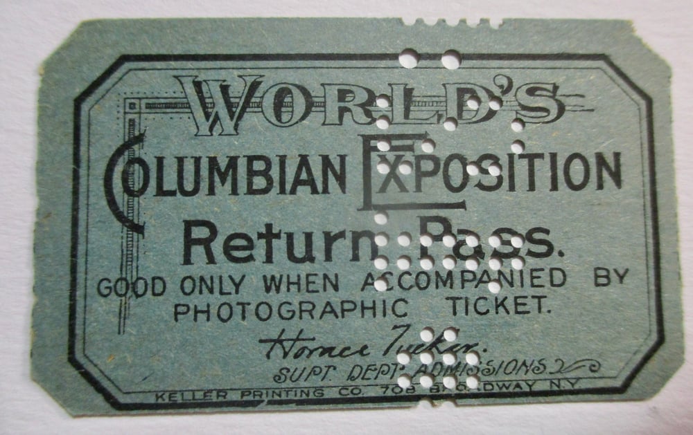 Pair of World's Columbian Return Passes, One Punch Cancelled, One Not