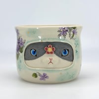 Image 1 of Plum Gray Cat Cup