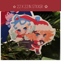 Image 2 of dokimint christmas postcard & sticker bundle! 🎄