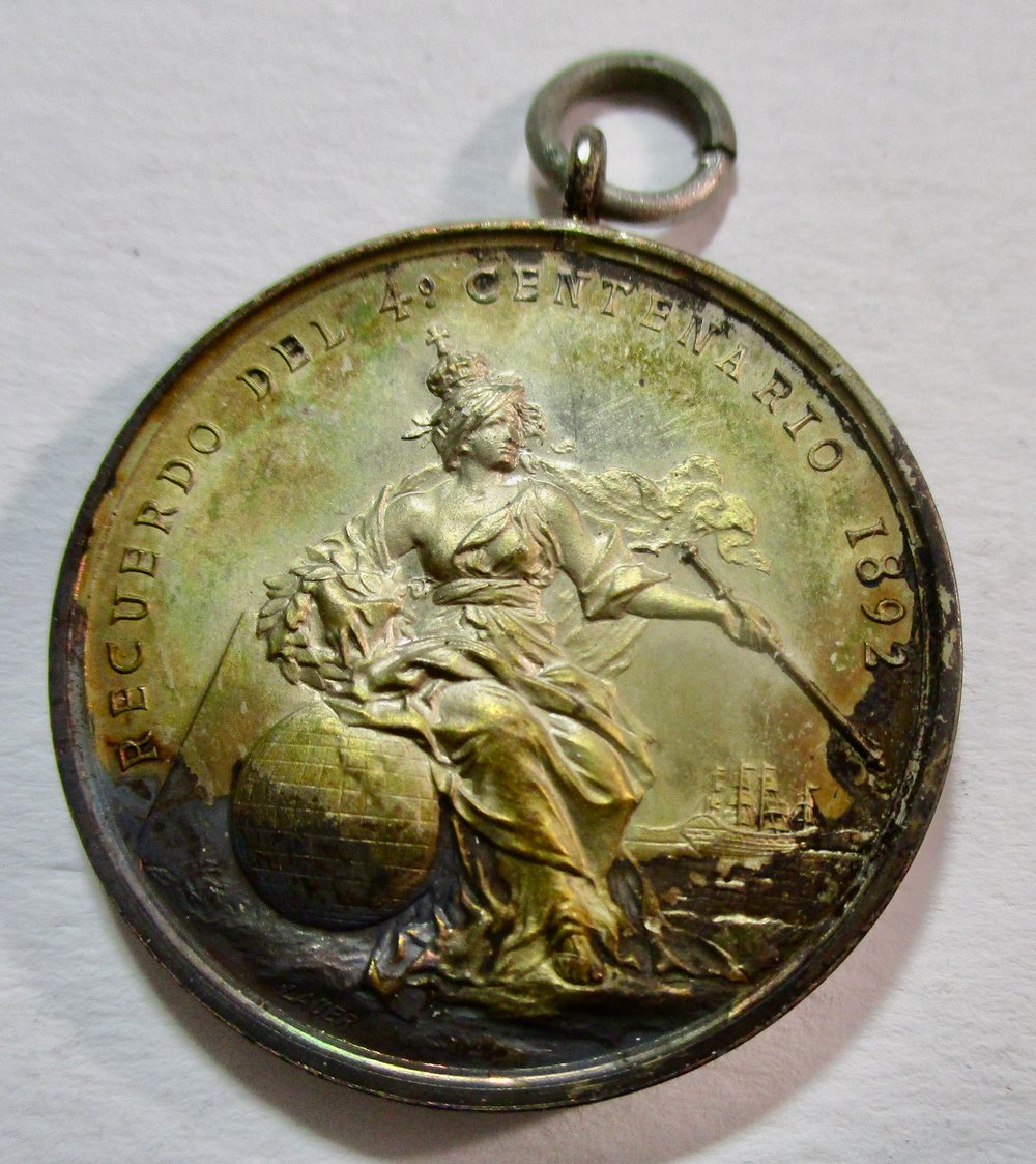 Heavily Toned BU Lauer Medal from the Columbian Expo