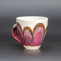 Image 1 of Magenta Flambé/Rust Arches - Tall Mug