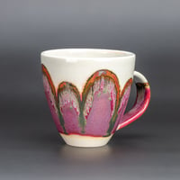 Image 2 of Magenta Flambé/Rust Arches - Tall Mug