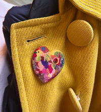 Image 2 of Heart Wooden Pin Badge