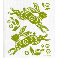 Swedish Dish Cloth - Green Hare