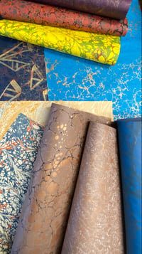 Image 1 of Bargain bundle of 10 sheets of real marbled papers