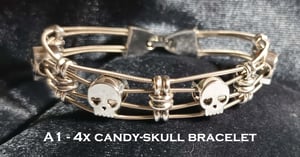 Image of Candy Skull Guitar String Bracelet