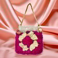 Image 5 of Maroon & White Faux Fur Seal Handbag