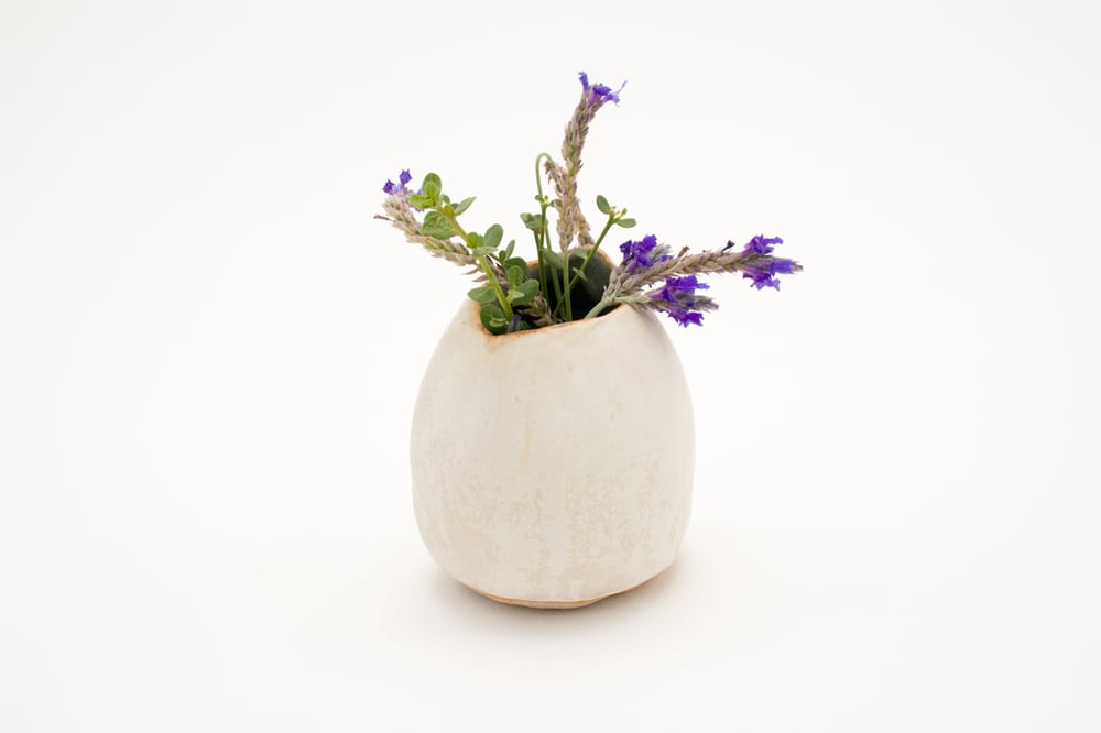 Image of warm white bud vase (medium large)