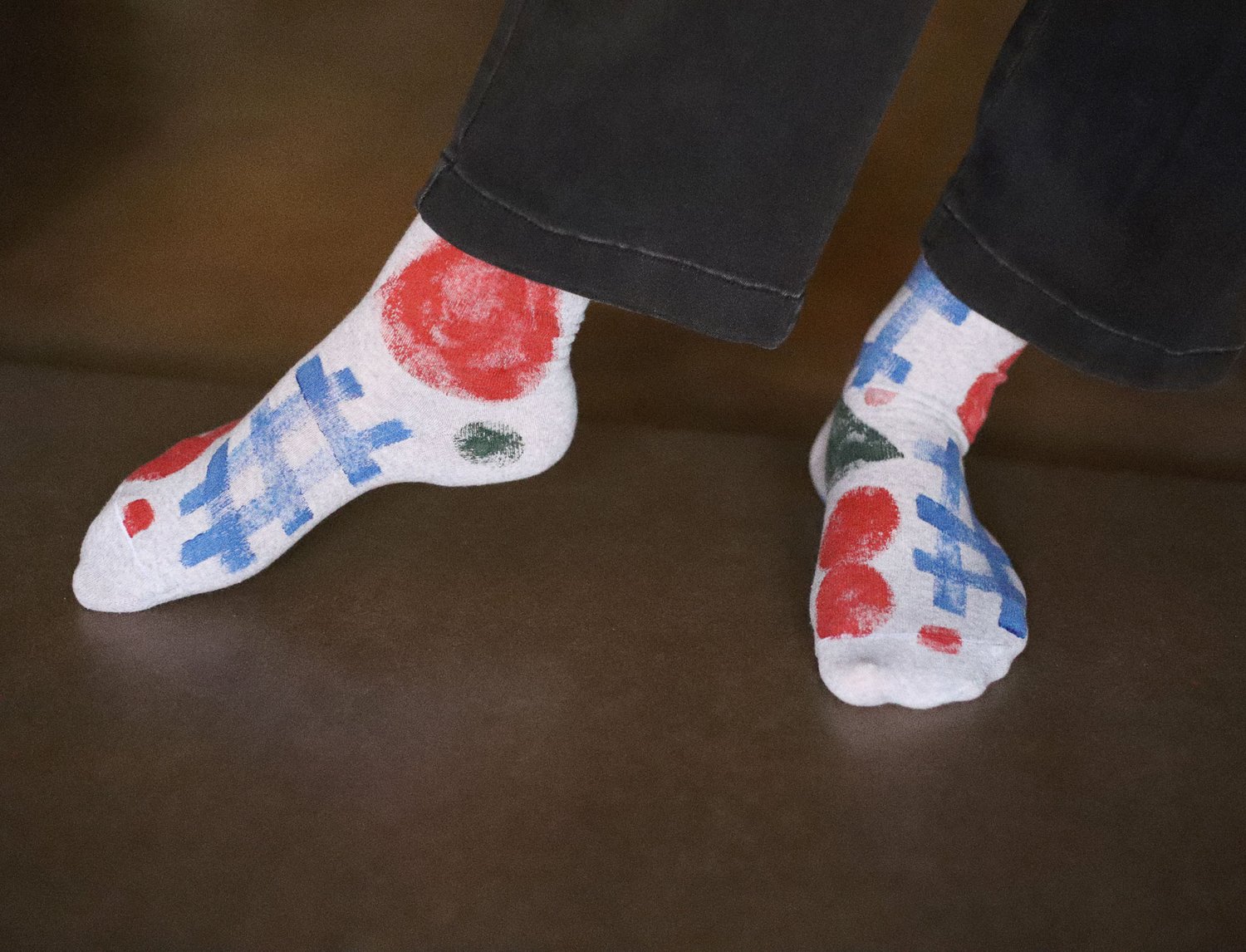 Image of GEOMETRIC PAINTED SOCKS