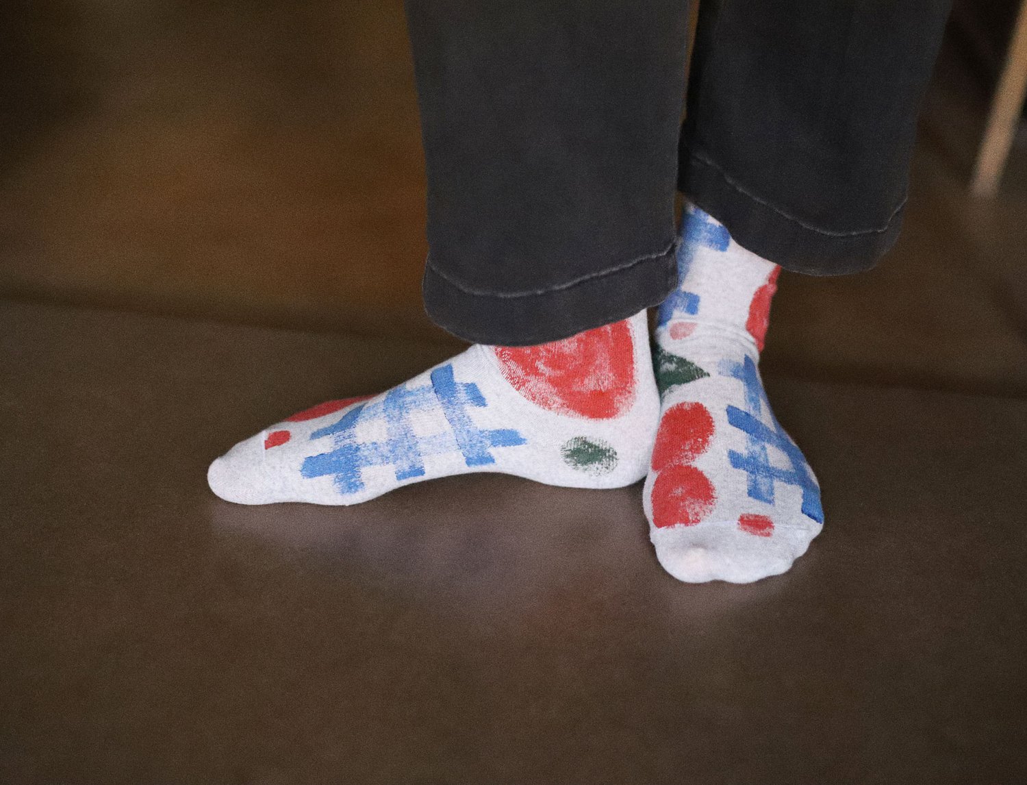 Image of GEOMETRIC PAINTED SOCKS