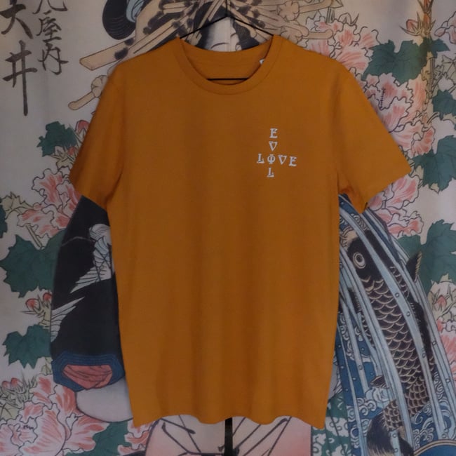 evil.love shirt OCHRE