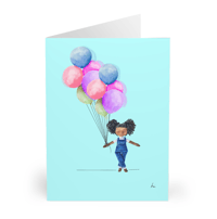 Image 1 of Haley w/ Balloons - HarperIman Greeting Card