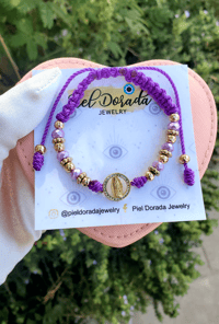 Purple Virgen de Guadalupe Bracelet 