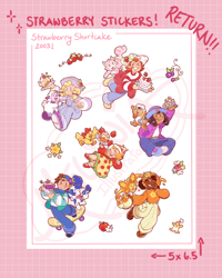 Image of Strawberry Shortcake Stickers! (PREORDER)