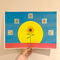 The Sunflower Risograph Print