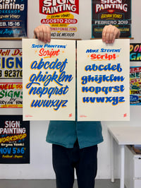 Image 1 of SCRIPT ALPHABETS - RISOGRAPH PRINTS (RED/BLUE/YELLOW)