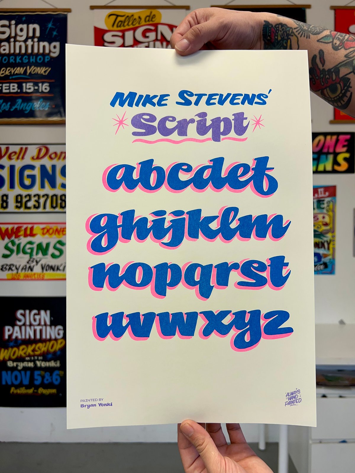 SCRIPT ALPHABETS - RISOGRAPH PRINTS (PINK/BLUE/ORCHID