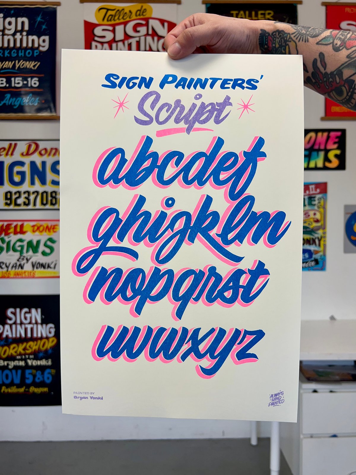 SCRIPT ALPHABETS - RISOGRAPH PRINTS (PINK/BLUE/ORCHID
