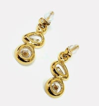Image 6 of Tripple Diamond Drop CZ Earrings