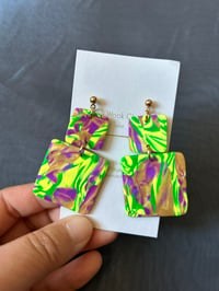 Image 1 of Neon Squares earrings