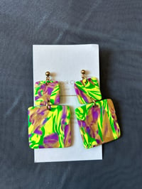 Image 2 of Neon Squares earrings