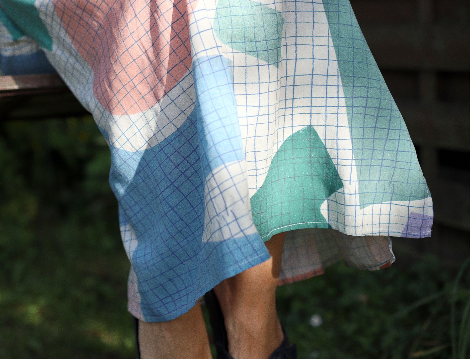 Image of SOFT CUTS GRID SKIRT