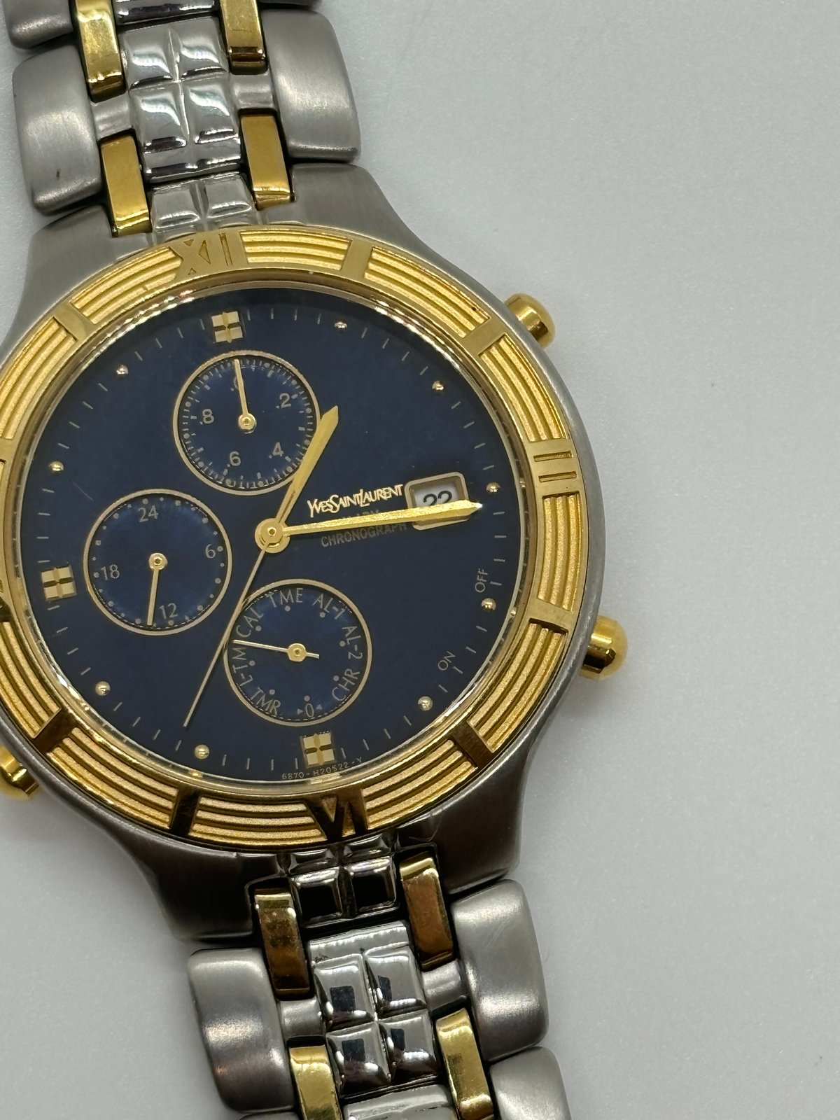 VINTAGE YSL GOLD & SILVER WATCH W/ LOGO 【公式通販】