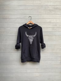 Image of Bison Skull Hoodie in Black, Unisex