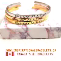 Image 1 of "One Day at a Time" Bracelet – Engraved on the Outside for Strength and Resilience