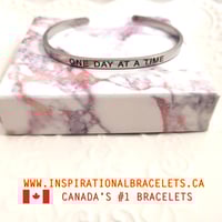 Image 4 of "One Day at a Time" Bracelet – Engraved on the Outside for Strength and Resilience