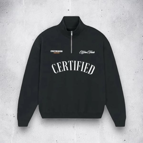 Image of BLACK - CERTIFIED CLUB ZIP SWEATSHIRT