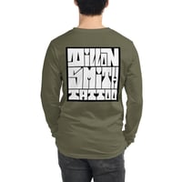 Image 4 of Dillon Smith Tattoo Signature and Box Logo Unisex Long Sleeve Tee