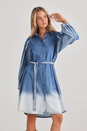 Image of Stella Denim Dress. Ombre Denim. By Talisman the Label 