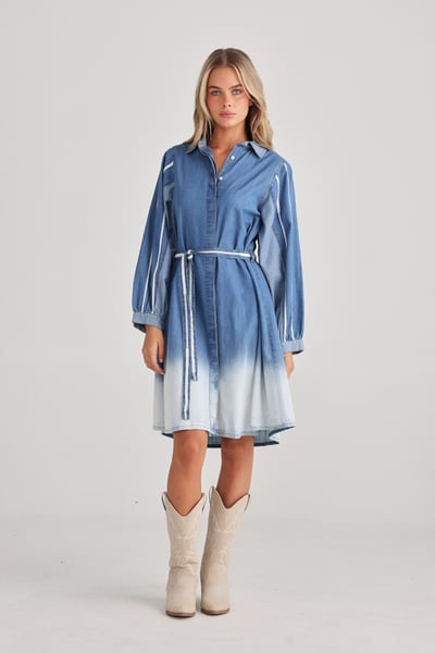 Image of Stella Denim Dress. Ombre Denim. By Talisman the Label 