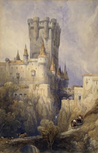 Image 2 of Medieval Castle On Rocky Cliffs Art Print