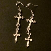 DOUBLE CROSS EARRINGS