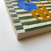  ~New Work!~ Blue geranium on green stripes II 