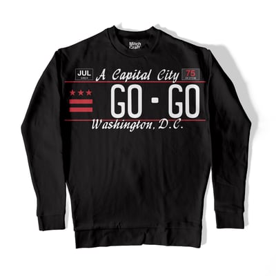 Image of LOVE DC GOGO License Plate Max Crewneck Sweatshirt
