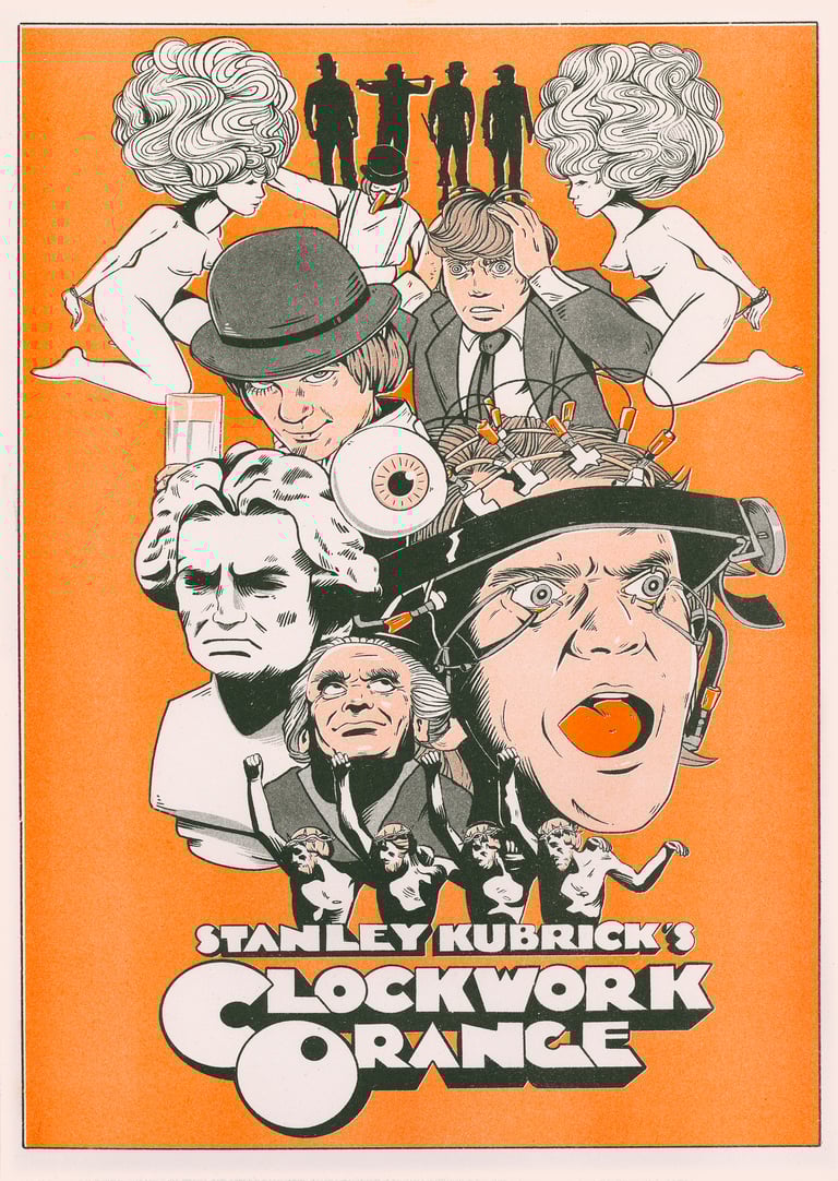A Clockwork Orange A3 Risograph Movie Poster