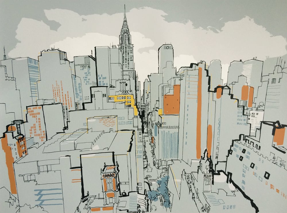 Image of 42nd Street and the Chrysler Building print
