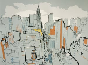 Image of 42nd Street and the Chrysler Building print