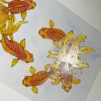 Image 4 of Print of five fantailed fancy fish 
