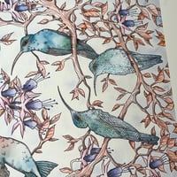Image 4 of Print of hummingbirds & Fuchsia 