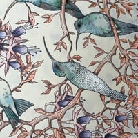 Image 3 of Print of hummingbirds & Fuchsia 