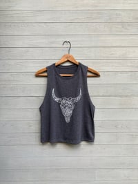 Image of Bison Skull Cropped Tank Top