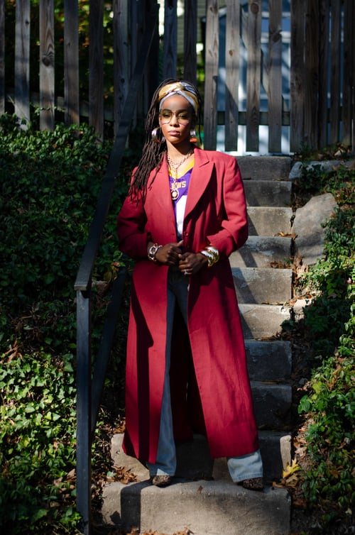 Image of Vintage Maia Plaid Long Line Blazer